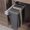 Generico Barra Estraibile per Armadio - Porta Pantaloni Estensibile con Rivestimento Antiscivolo, Binario Scorrevole per Armadio, Salvaspazio, Organizzatore in Acciaio Inox, 10 Bracci