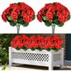 twirush Fiori artificiali per esterni, 6 fasci di fiori finti di geranio rosso, resistenti ai raggi UV, fiori finti di gerani finti, fiori di plastica e seta, piante finte per esterni, interni, giardino