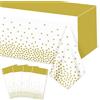 Hegbolke 4 confezioni di tovaglie bianche e oro - 220x130cm copritavolo rettangolare oro per matrimoni compleanni prima comunione baby shower laurea