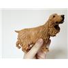 TALKLEK Statuina realistica in resina a forma di cocker spaniel, statuetta commemorativa per cani, decorazione per auto, statua di cane da collezione, regalo per gli amanti del cocker spaniel (marrone