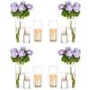 Romadedi Porta Candele Vetro Centrotavola - Set di 3 Portacandele da Tavolo Moderno per Candele Colonna Galleggiante Lumini Vaso Decorativi per Natalizie Matrimonio Feste Decorazioni Casa, 15/20/25 cm