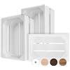 Creative Deco Set da 3 Cassette Bianche in Legno, 30 x 20 x 15 cm | Set da 3, finitura bianca, stile vintage shabby, per oggetti, frutta, regali e decorazioni fai da te