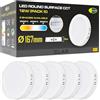 CLAR - Plafoniera LED Esterno, Lampadario Bagno, Lampada Soffitto, Lampada Cucina, CCT (3000ºk-4000ºk-6500ºk), 12W (Pack 5)