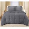 Utopia Bedding Seersucker Copripiumino Una Piazza e Mezza - Microfibra Copripiumino 200x200cm + Federe 80x80cm - Grigio