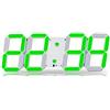 Redlution - Grande orologio da parete LED, telecomandato, numeri 3D grandi, design digitale, con sveglia e termometro, calendario, Snooze, conto alla rovescia, ore/minuti, Weiße&Grün