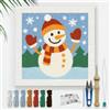 DOODLREAM Kit per ricamo fai da te con pupazzo di neve natalizio con fiocco di neve per adulti principianti, set da 24 cm, per principianti, con telaio, motivo tessuto, infila, filo, ago perforatore
