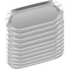 YUENPUN 10 vassoi ovali in acciaio inox color argento, 23 x 9 cm, vassoi in metallo a specchio, vassoio per gioielli, cosmetici, cosmetici, cosmetici, per organizzare piccoli oggetti, per organizzare