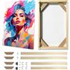 Vanshue Cornice in tela da 30 x 40 cm, per tela da 35 x 45 cm, con barre in legno massiccio, kit fai da te, per pittura a olio, pittura con diamanti, poster, arte da parete, varie dimensioni, con kit di