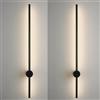 BAUFAS Lampade da bagno nere Luci di vanità girevoli a 350 ° in oro for bagno Applique da parete moderna a LED Applique da bagno spazzolata su specchio ( Color : 3 color change , Size : 2pcs black 100cm )