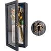 GraduatePro Cornice 3D 12x32 Profonda con vetro per Oggetti in Legno da Parete Tavolo Nero Regalo Decorativo