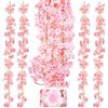 KONUNUS Confezione da 4 fiori di ciliegio artificiali, 1,8 m, in seta artificiale, da appendere, per casa, matrimoni, interni ed esterni, giardino, decorazione da parete per feste