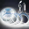 Aclorol Striscia LED COB USB 5M 5V ad alta densità 320LEDs/M bianco freddo 6000K CRI85+ dimmerabile LED corda luce 8mm larghezza nastro luce con autoadesivo per retroilluminazione TV armadio armadio
