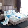 Homemissing Delfino Set Lenzuola 90x190cm Cartoon Delfino Carino Lenzuolo per Bambini Ragazzi Bambino Blu Oceano Oceano Animale Set Lenzuola 3 Pz, 1 Lenzuolo Fitted + 1 Federa + 1 Lenzuolo Piatto