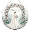 Generic Happiness Wedding Season Cartello di benvenuto per porta d'ingresso, portico, sposa sposa abito da sposa modello rotondo in legno da esterno 30 cm, stampa amore infinito decorazione da parete per