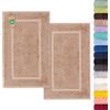 Lavea® 2 Tappetini Bagno 50x80 cm in 100% Cotone - Tappeti Bagno Assorbenti e Lavabili - Ideali come Tappeto Bagno o Tappetino Doccia - Cappuccino