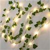 A.bigwhale Ghirlanda luminosa con foglie, catena luminosa di edera 2 m, artificiale verde foglia Ivy Vine con 20 luci a LED, primavera piante decorative per feste da parete