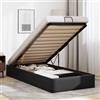 IKAYAA Letto Matrimoniale con Contenitore Struttura Letto 90 x 200 Letto Idraulico con Rete a Doghe e Telaio Letto Sollevabile con Contenitore-Nero-90 x 200 cm