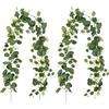 HTTDSLF 2 Pezzi Ghirlande Artificiali di Eucalipto, 180cm Primavera Ghirlanda Verde con Foglie di Salice, Ghirlanda Eucalipto Viti Adatto per Sfondo Decorazione Matrimonio Centrotavola