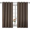 YSTELLAA Tende 100% Oscuranti Per Interni 2 Pezzi, 140×145cm, Effetto Lino, Tende Termiche, Con Anelli, Tenda Termica Isolante Freddo E Caldo, Fonoassorbenti, Moderne, Caffè