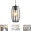 Chao Zan Lampadari a Sospensione Vintage Industriale Luci Lampadario E27 metallo lampada da soffitto triangolo Plafoniera Pendente In Ferro paralume gabbia Per Cucina Soggiorno Ristorante Bar Cafe Nero (C)
