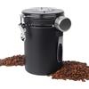 DUBUOZA 1,8 LBarattolo per caffè sigillato in acciaio inox,Contenitore chicchi di con indicatore data e cucchiaio dosatore inox, adatto caffè, foglie tè, noci cacao