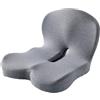 Generic Reenly - Cuscino ergonomico per schienale e sedile, in memory foam, con supporto lombare integrato, antiscivolo, per auto e sedia da ufficio, per sollievo da sciatica e coccige (grigio)