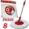 SUPERFIVE 8 PZ Ricambio Panno Tondo in Microfibra per Rotomop Super Five GIRA STRIZZA 360