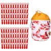trendfinding 96 mollette per bucato con molle a compressione in acciaio inossidabile e impugnatura morbida Rosso Bianco e 1 sacchetto per mollette bellaCott Retro Rosso