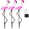 HI 3X Paletti da Giardino Luci LED Solari Robusti Ecologici Moderni Ricaricabili Accensione Automatica Durevoli Decorazioni Iluminazione Fenicottero
