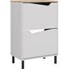 Vicco Scarpiera da ingresso Marelle, Bianco/Artisan, 60 x 91.6 cm con 2 scomparti