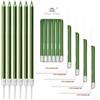 ODOOKON 36 Pezzi Candele Compleanno, Candeline Compleanno Lunghe con Supporto, Per Anniversario, Decorazioni Torta Compleanno, Baby Shower, Festa Delle Ragazze (Verde)