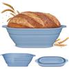 Swhiue Cesta Di Lievitazione Per Pane In Silicone, 28cm Cesta Ovale Pieghevole Con Foro Di Appendino, Ideale Per Pane E Per Principianti E Professionisti