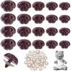 AHANDMAKER 70 nasi di sicurezza in 5 stili, colore marrone, con distanziatore, 13 mm, 15 mm, 15,5 mm, 18,5 mm, 21,5 mm, per amigurumi, uncinetto, burattini, animali di peluche, bambole