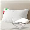 BANZAII TEXTILE INNOVATOR ONLINE Banzaii Cuscino Letto Guanciale Ergonomico in Memory Foam Bugnato con Federa Imbottita Effetto Piumino Rivestimento 100% Cotone 50 x 80cm Made in Italy