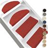 Floordirekt Sisal - Tappetino interno per gradini, 1 pezzo, rosso, semicircolare, per scale in legno, antiscivolo, adatto per scale e anallergico, 65 x 23,5 cm