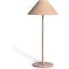 LEDKIA LIGHTING - Lampada da Tavolo LED 3W Portatile | Batteria USB Ricaricabile | Design Prisma | Dimmerabile Touch 20-100% | Metallo Resistente, Beige