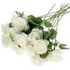 QWORK® 12 pezzi di rose artificiali, rose bianco fiori artificiali con lunghi steli di plastica per matrimonio, decorazioni per la casa