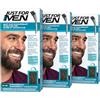 Just For Men Barba & Baffi, colorazione Barba Uomo, Naturale, Senza Ammoniaca, Rimuove i Peli Grigio, Con Pettine Applicatore, Colore Castano Scuro M45 - (3 confezioni)