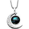LEJAHAO Collana Segno Zodiacale Acquario Uomo Ragazzo Acciaio Inox al Titanio Galassia costellazioni Luna Oroscopo Goth collane Pendente Personalizzate Necklace Gioielli per Ragazza Migliori Amiche