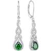 Starchenie Orecchini da donna in argento Sterling 925, con pietra portafortuna e zirconi, con simbolo dell'infinito, rame, Zirconia cubica
