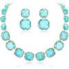 EVER FAITH Set di Orecchini e Collana con Strass, Set di bigiotteria Art Deco di Rotondo Cristallo Bohemien per Donne Ragazze