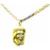 PEGASO GIOIELLI Collana da Uomo in Oro Giallo 18kt Catena Catenina Pernice cm 50 Pendente Testa Viso Volto di Gesù Cristo