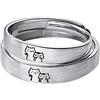 kokomao Coppia di anelli per lui e per lei, in argento Sterling S925, regolabile, per anniversario, promessa di matrimonio, anello per donne e uomini