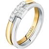 TRUSSARDI TJAXC41012 - Anello da donna in acciaio, con logo T, acciaio, Cristallo