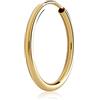 NKlaus orecchini a cerchio singolo 20mm argento 925 placcato oro spessore 1,8mm orecchini in argento 3091