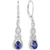 Starchenie Orecchini da donna in argento Sterling 925, con pietra portafortuna e zirconi, con simbolo dell'infinito, rame, Zirconia cubica