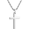 ACKKOR 1 Collana Croce Uomini, Ciondolo Croce, Catena Acciaio Inox 316L, Gioielli Crocifisso, Argento