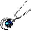 LEJAHAO Collana Segno Zodiacale Uomo Ragazzo Acciaio Inox al Titanio Galassia costellazioni Luna Oroscopo Goth collane Pendente Personalizzate Necklace Gioielli per Ragazza Migliori Amiche
