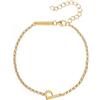 SINGULARU - Bracciali Single Lette - Bracciali in Argento 925 con Finitura Placcata Oro 18Kt - Gioielli da Donna - Catena Elegante con Motivo a Lettere
