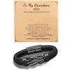 NECXON Braccialetti da uomo, bracciale in pelle per uomo Bracciale per nipote Gioielli da uomo Bracciale per nipote con scatola Regali personalizzati per nipote (nero, al mio nipote)